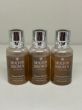 Molton Brown Tobacco Absolute Bath & Shower Gel 1oz/30ml Travel Size Set of 3